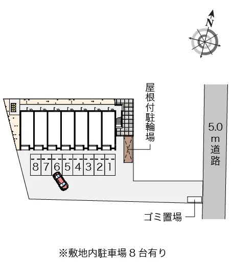 ★手数料０円★郡山市田村町徳定字下河原　月極駐車場（LP）